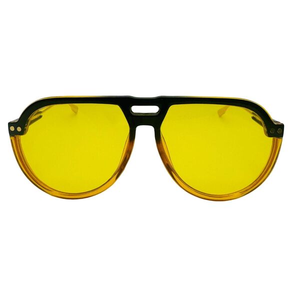 7043 | Skyline - Yellow Lens Aviator Sunglasses with Side Blinders - Picture 1 of 5